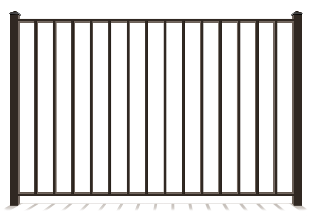 2-rail aluminum fence