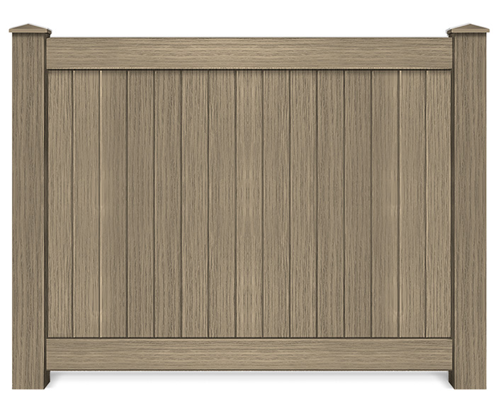 Vinyl full privacy wood grain fence