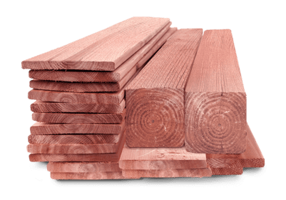 Western red cedar fence materials