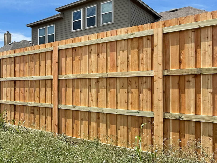 Wood fence installation
