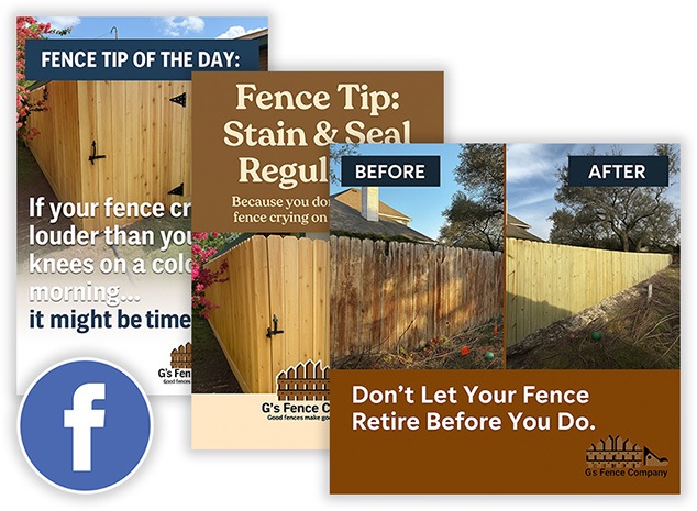 Facebook posts from G's Fence Company